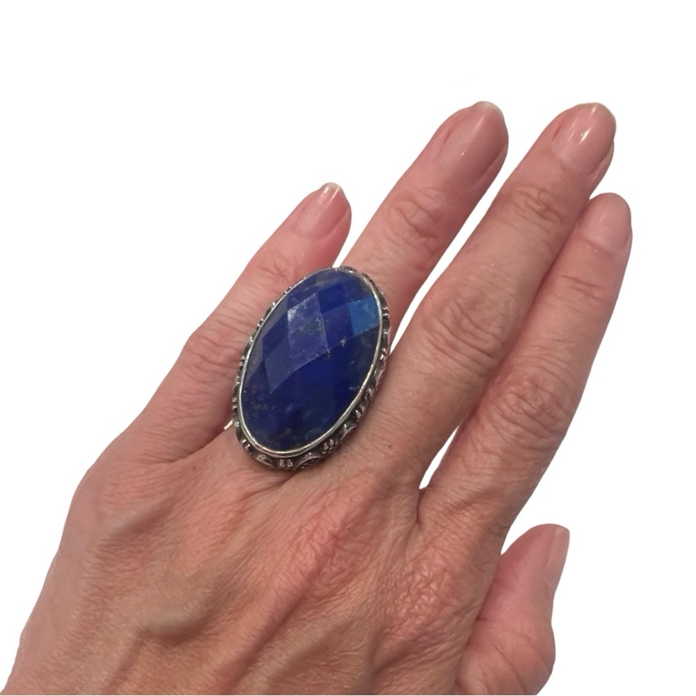 Amazing Ring by Amy Kahn Russell one of a kind lapis and solid sterling silver